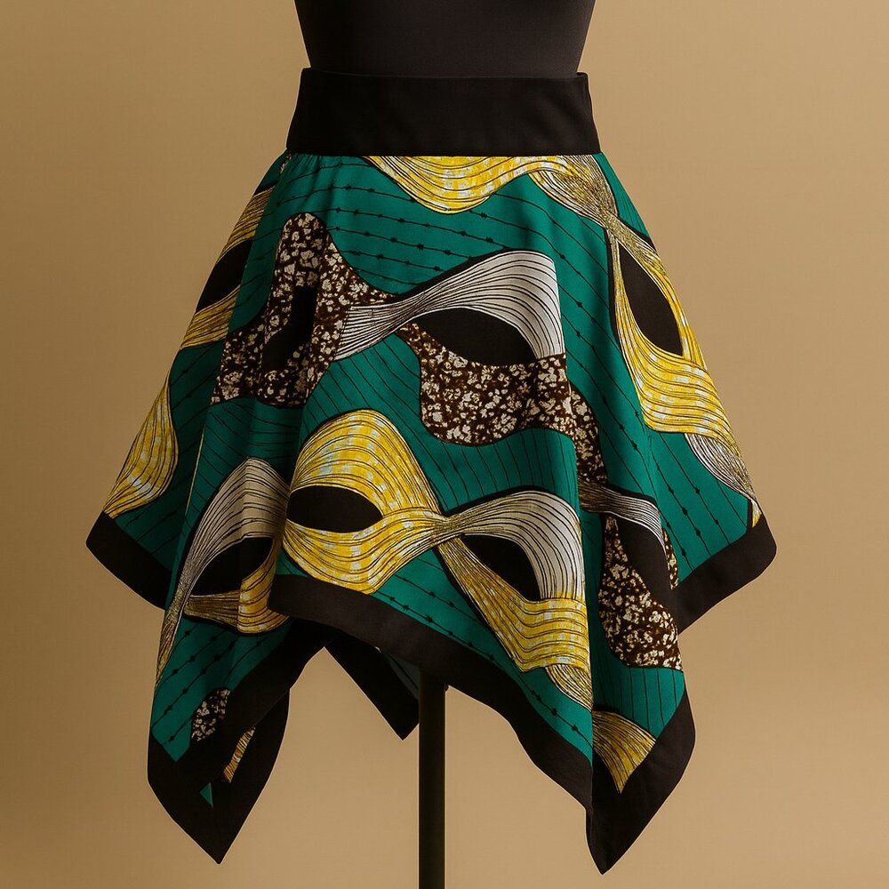 AFRICAN PRINT HANDKERCHIEF SKIRT